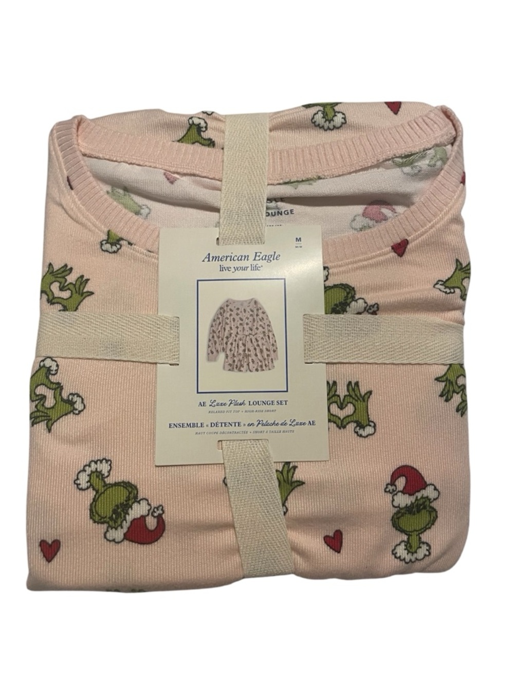 American Eagle Outfitters Pink Grinch Print Lounge Top